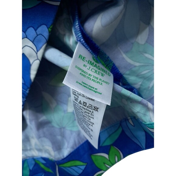 J. Crew Dress Women's Small Button Front Shift Dress Cobalt Blue Floral 2024 - Picture 7 of 9